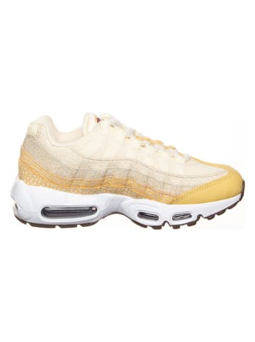 Nike Leder-Sneakers "Air Max 95" in Creme/ Gelb