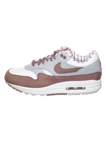 Nike Leder-Sneakers "Air Max 1 Premium" in Weiß/ Grau/ Lila