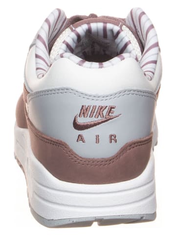 Nike Leder-Sneakers "Air Max 1 Premium" in Weiß/ Grau/ Lila