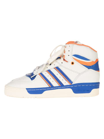 adidas Skórzane sneakersy "Attitude Hi NY Islanders" w kolorze kremowo-niebiesko-pomarańczowym