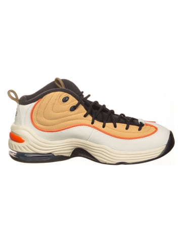 Nike Skórzane sneakersy "Air Penny II" w kolorze kremowo-czarno-pomarańczowym