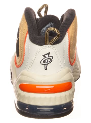Nike Skórzane sneakersy "Air Penny II" w kolorze kremowo-czarno-pomarańczowym