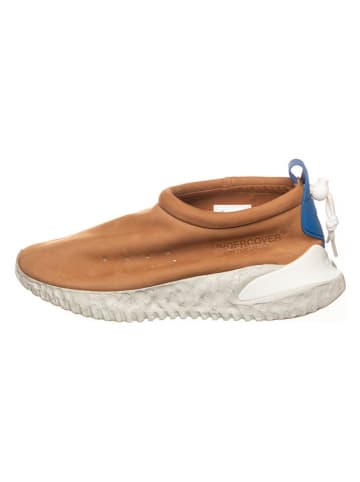 Nike Leder-Slipper "Nike X Undercover Moc Flow" in Hellbraun/ Blau