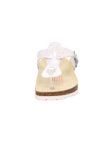 superfit Leren teenslippers zilverkleurig