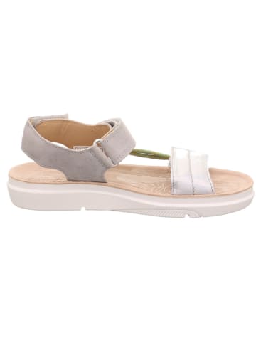 superfit Leder-Sandalen in Grau/ Silber