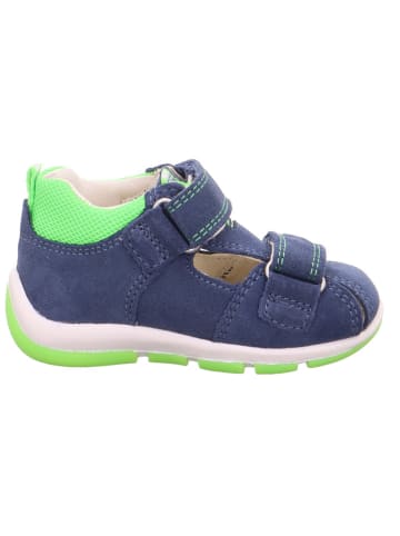 superfit Leder-Halbsandalen in Dunkelblau/ Grün