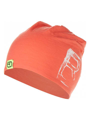 ORTOVOX Wollen beanie koraalrood