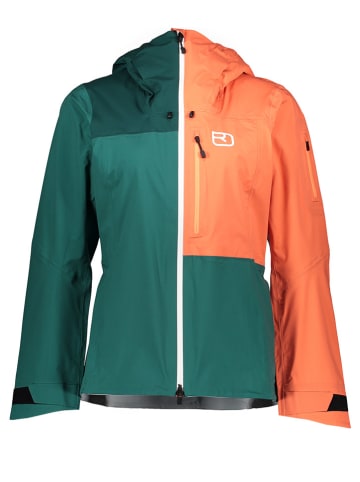 ORTOVOX Funktionsjacke "3L Ortler" in Grün/ Orange