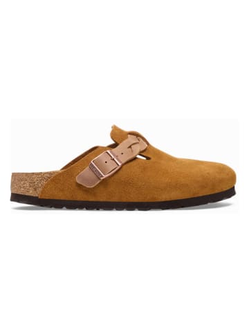 Birkenstock Leren clogs "Boston" lichtbruin