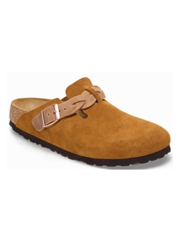 Birkenstock Skórzane chodaki "Boston" w kolorze jasnobrązowym