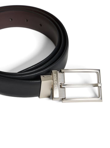 Polo Club Leren riem zwart/bruin
