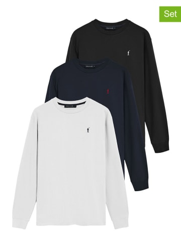 Polo Club 3er-Set: Sweatshirts in Schwarz/ Dunkelblau/ Weiß
