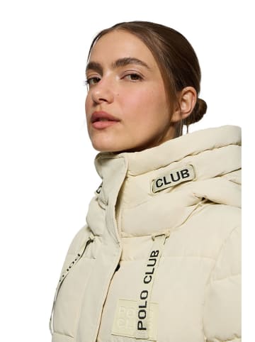 Polo Club Doorgestikte mantel crème