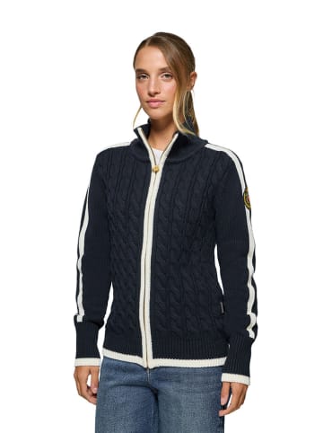 Polo Club Cardigan in Dunkelblau/ Beige