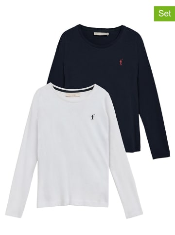 Polo Club 2er-Set: Longsleeves in Dunkelblau/ Weiß