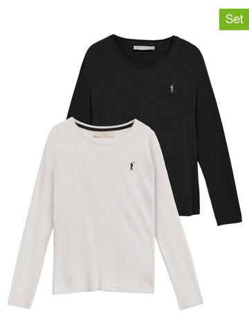 Polo Club 2er-Set: Longsleeves in Schwarz/ Creme