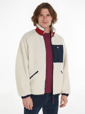 TOMMY JEANS Fleecejacke in Creme
