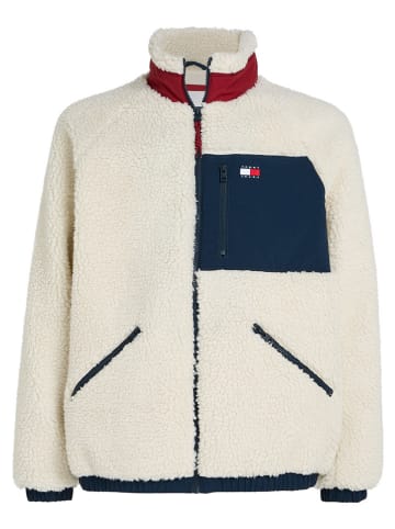 TOMMY JEANS Fleecejacke in Creme