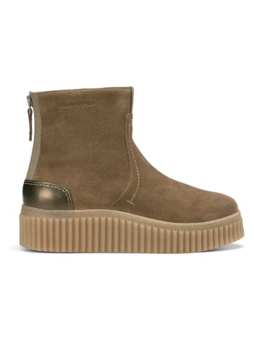 Marc O'Polo Shoes Skórzane botki w kolorze jasnobrązowym