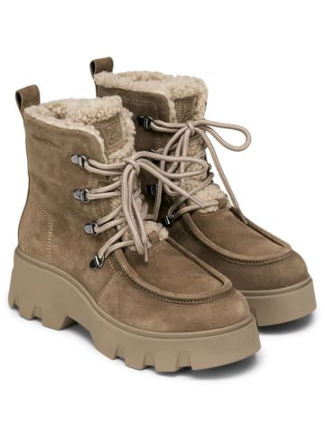 Marc O'Polo Shoes Skórzane botki zimowe w kolorze beżowym