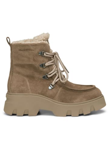 Marc O'Polo Shoes Skórzane botki zimowe w kolorze beżowym