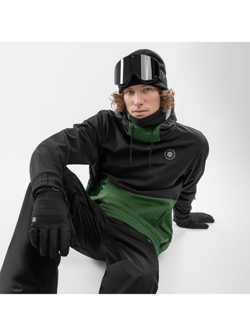 Siroko Softshell-Ski-/ Snowboardjacke "W1" in Schwarz/ Grün