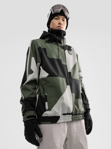 Siroko Softshell-ski-/snowboardjas "W1" kaki/grijs