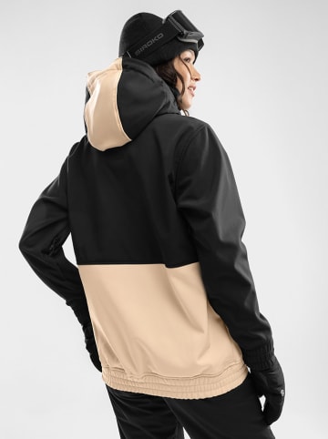 Siroko Softshell-Ski-/ Snowboardjacke "W1-W" in Schwarz/ Beige