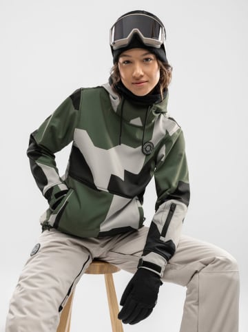 Siroko Softshell-ski-/snowboardjas "W1-W" kaki/grijs
