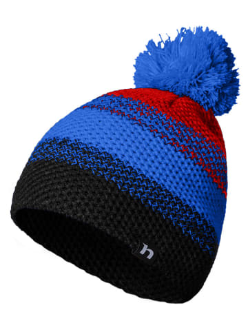 Hannah Muts met pompon zwart/blauw