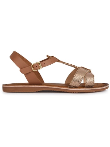 Geox Leder-Sandalen "Eolie" in Hellbraun