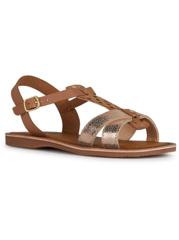 Geox Leder-Sandalen "Eolie" in Hellbraun