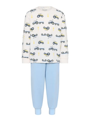 CeLaVi Pyjama in Hellblau/ Weiß