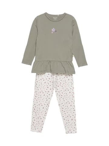 CeLaVi Pyjama in Khaki/ Weiß