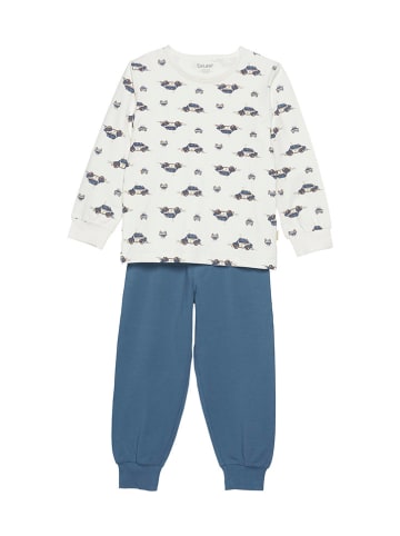 CeLaVi Pyjama in Weiß/ Blau