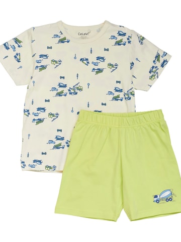 CeLaVi Pyjama in Beige/ Grün