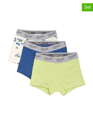 CeLaVi 3er-Set: Pantys in Grün/ Blau/ Beige