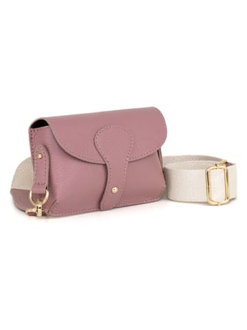 Anna Morellini Leren schoudertas "Giusy" oudroze - (B)19 x (H)13 x (D)3 cm