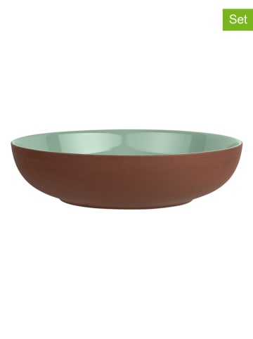Maxwell & Williams Miski (3 szt.) "Sienna" w kolorze jasnobrązowo-zielonym - Ø 28 cm