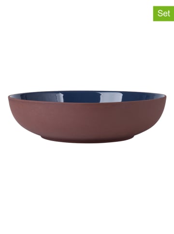 Maxwell & Williams 3er-Set: Schüsseln "Sienna" in Hellbraun/ Blau - Ø 28 cm