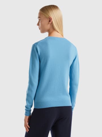 Benetton Woll-Pullover in Blau