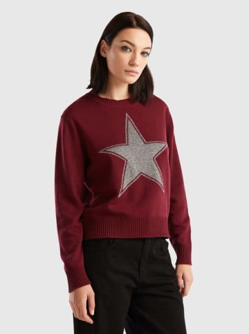 Benetton Trui bordeaux/grijs