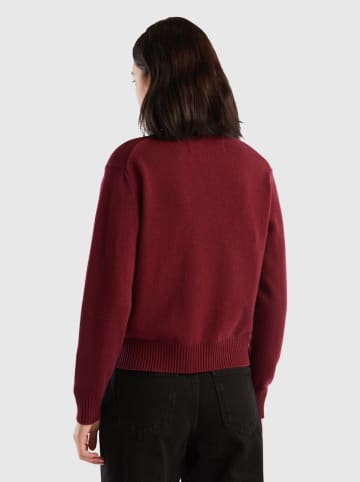 Benetton Trui bordeaux/grijs