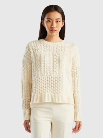 Benetton Woll-Pullover in Creme