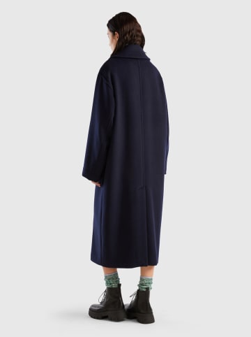 Benetton Woll-Wintermantel in Dunkelblau
