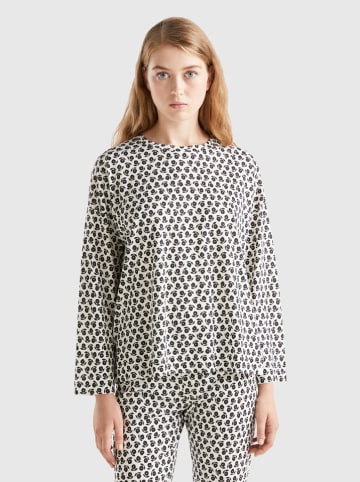 Benetton Blouse wit/zwart