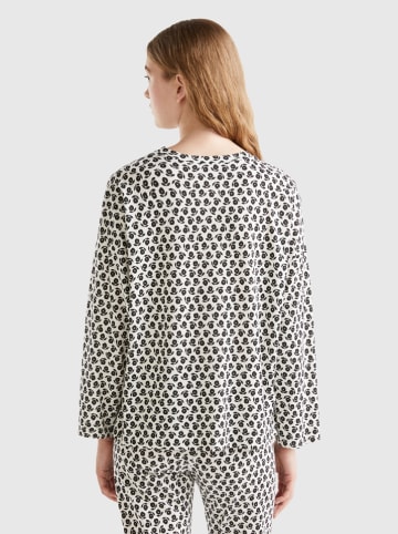 Benetton Bluse in Weiß/ Schwarz