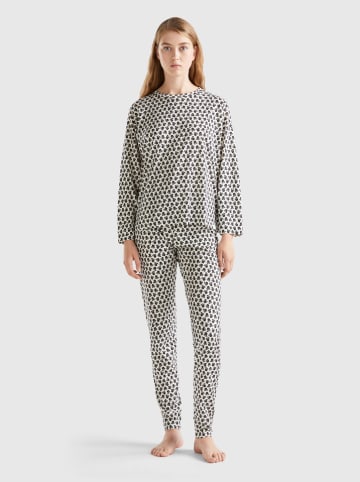 Benetton Bluse in Weiß/ Schwarz
