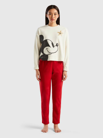 Benetton Pyjama in Creme/ Rot