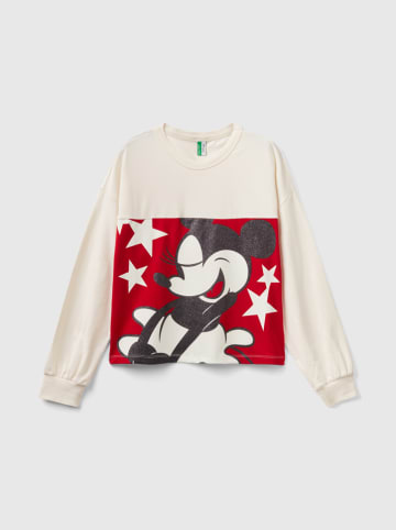 Benetton Pyjamaoberteil in Creme/ Rot